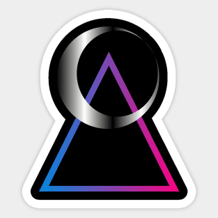 Neon moon triangle Sticker